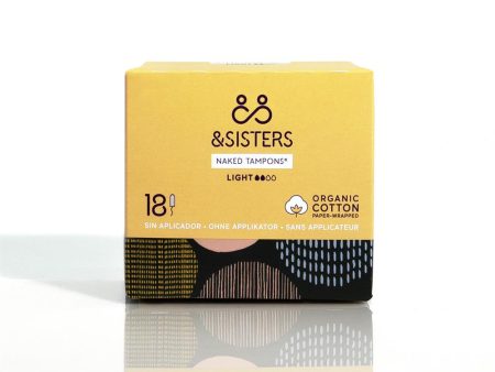 &SISTERS Non-Applicator Tampons Light Regular 18pk Organic Cotton For Sale