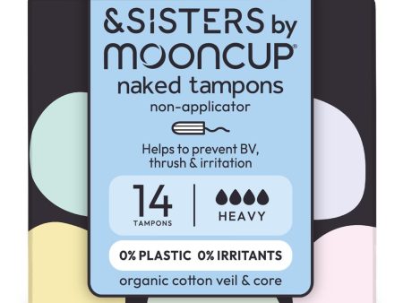 &SISTERS Non-Applicator Tampons Heavy 14pk Organic Cotton Core & Veil Sale