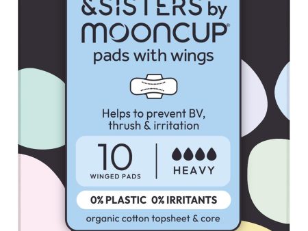 &SISTERS Organic Cotton Pads With Wings | Heavy Absorbency | (10 pack) Hot on Sale