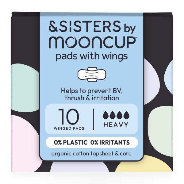 &SISTERS Organic Cotton Pads With Wings | Heavy Absorbency | (10 pack) Hot on Sale